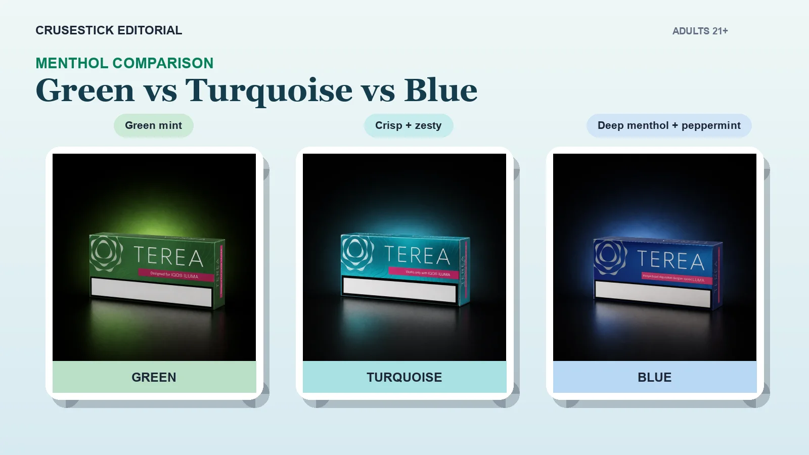 TEREA Green vs Turquoise vs Blue: Menthol Comparison